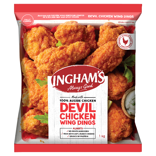 Devil Wing Dings 1kg - 10 x 100g - Halal (H)