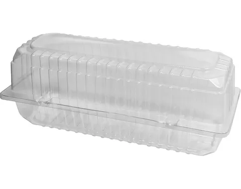 Bar Cake Container Plastic with Hinged Lid 67s 218 x 120 x 103mm