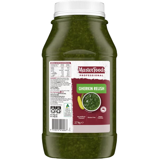 Gherkin Relish 2.7kg - Gluten Free (GF) Vegan (VE) Halal (H)
