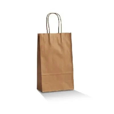 Brown Kraft Twist Handle Bags Mini H/Duty - 50s 265 x 160 x 70mm