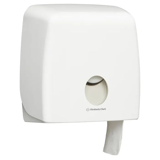 Single Jumbo T/Roll Dispenser White Plastic Lockable