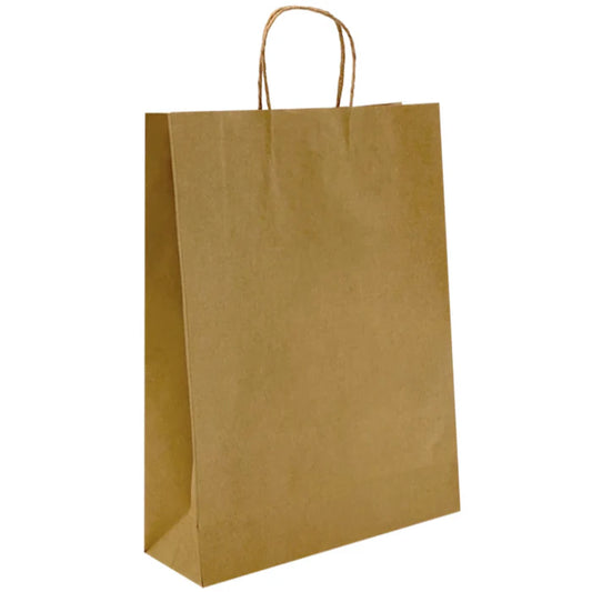 Brown Kraft Twist Handle Bags Medium H/Duty - 50s 480 x 340 x 110mm