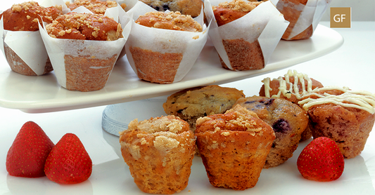 Mini Muffins Mixed 30 x 30g Gluten Free Apple Cinnamon / Blueberry / Rasp White Choc