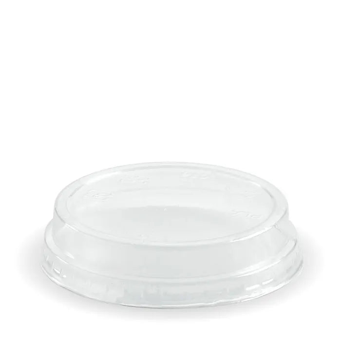 Lids Dome (No Hole) Clear Fit Bio 150ml Cup 50s 76mm (W) x 16mm (D) (BIOPAK)