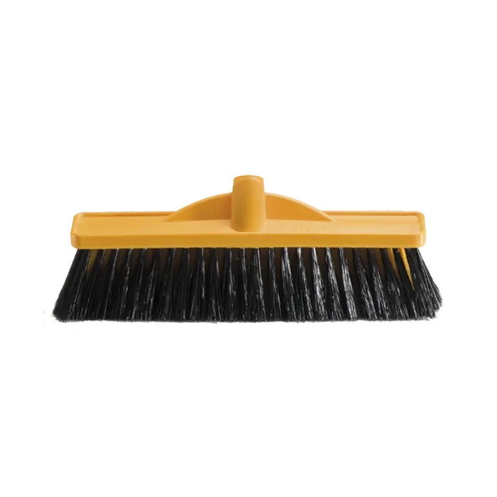Broom Med/Stiff Poly 350mm Yellow Plastic Backed