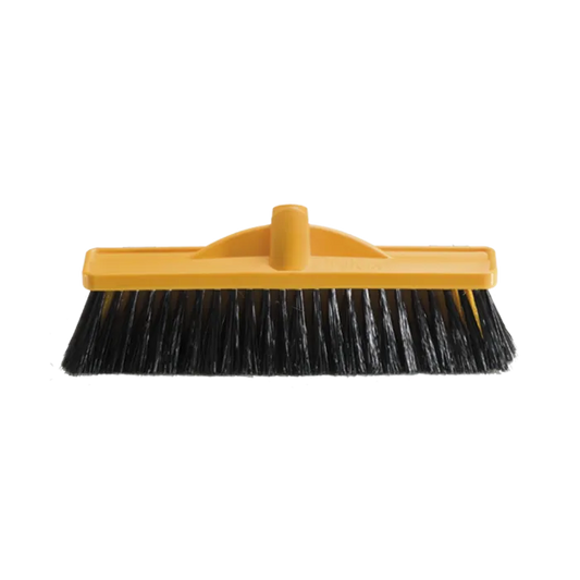 Broom Med/Stiff Poly 350mm Yellow Plastic Backed