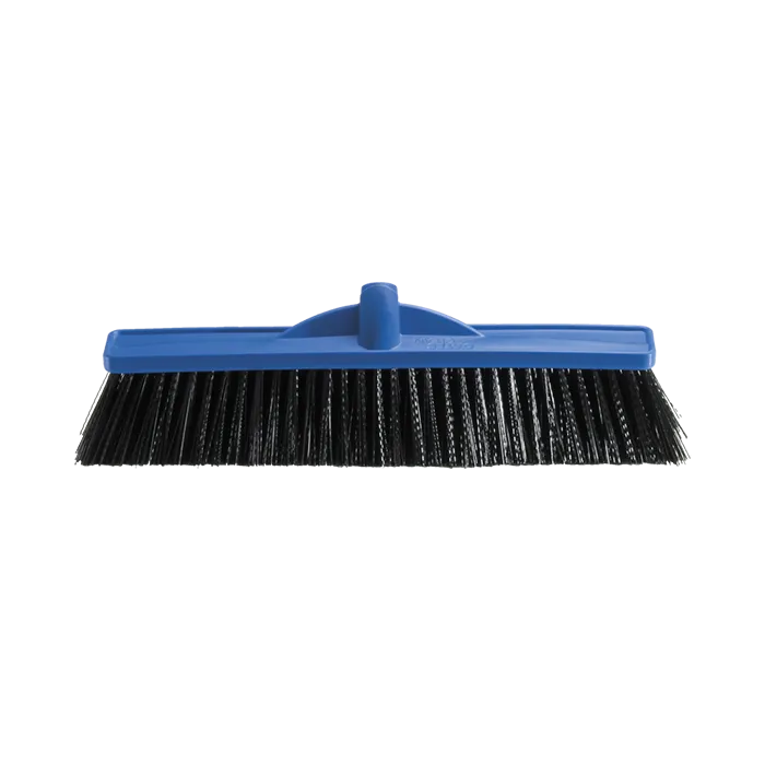 Broom Extra Stiff Poly 450mm Blue Stock Backed
