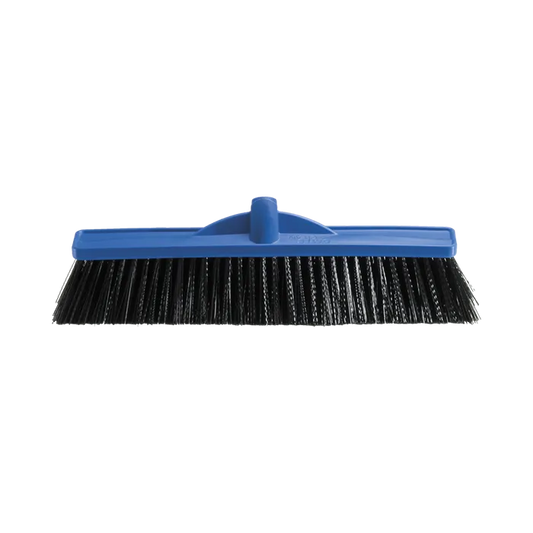 Broom Extra Stiff Poly 450mm Blue Stock Backed