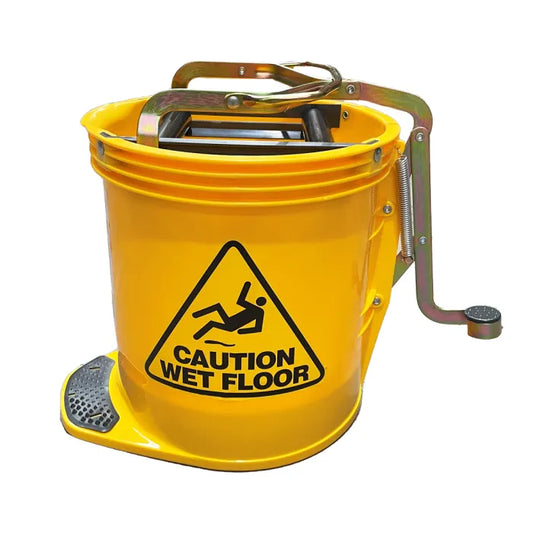 Bucket Contractor Wringer 15L Yellow With Steel Handle & Pedal