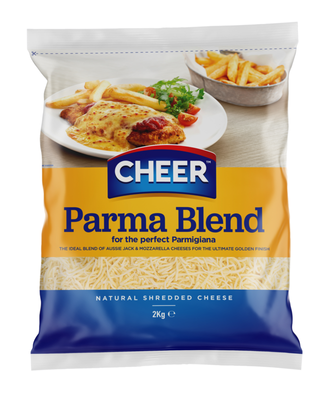Parma Blend Shredded Cheese 2kg - Gluten Free (GF) Vegetarian (V) Halal (H)
