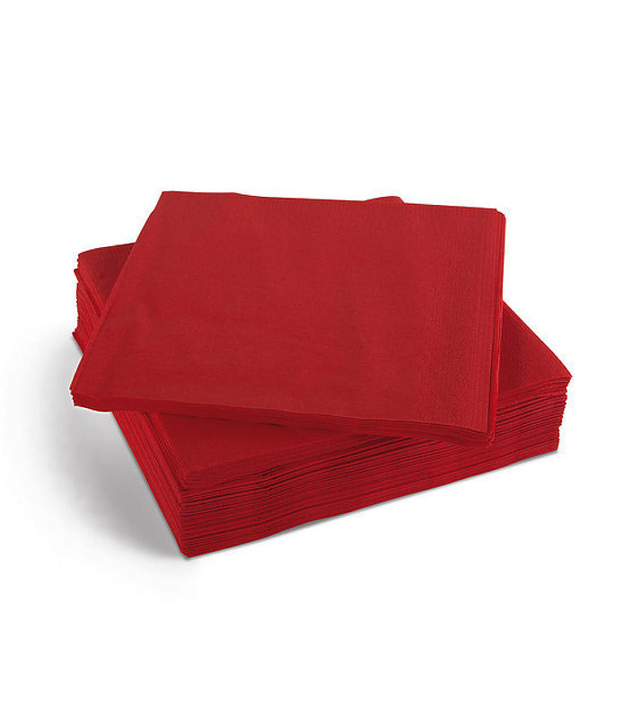 Napkin Lunch 2Ply Red 125s QTR Fold 300 x 300mm
