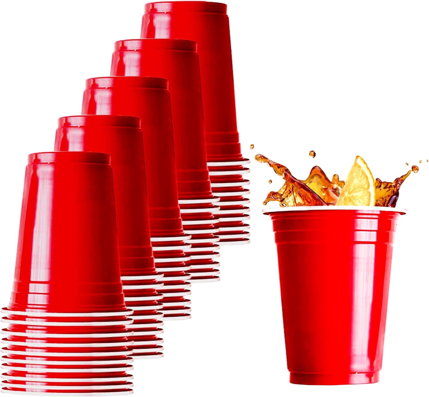 Cups Party Beer Pong Red 16/18oz - 20s 16oz but it can hold 18oz rim full.