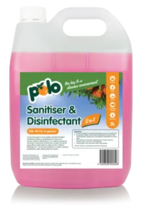 Sanitiser & Disinfectant 2 in 1 No Rinse - 5Lt Kills 99.9% of Germs