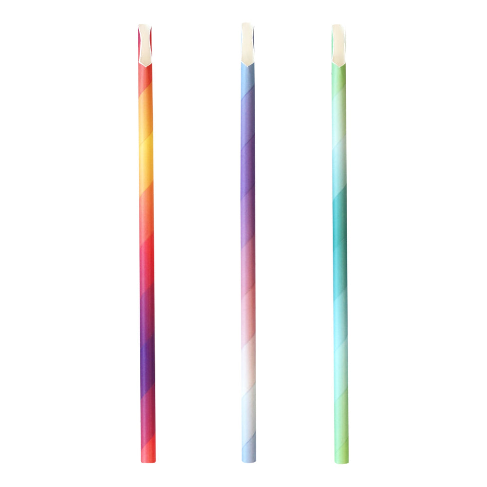Straws 5 Ply Paper Spoon 220s Mixed Colours 235 x 8.2mm - FSC MIX 70%