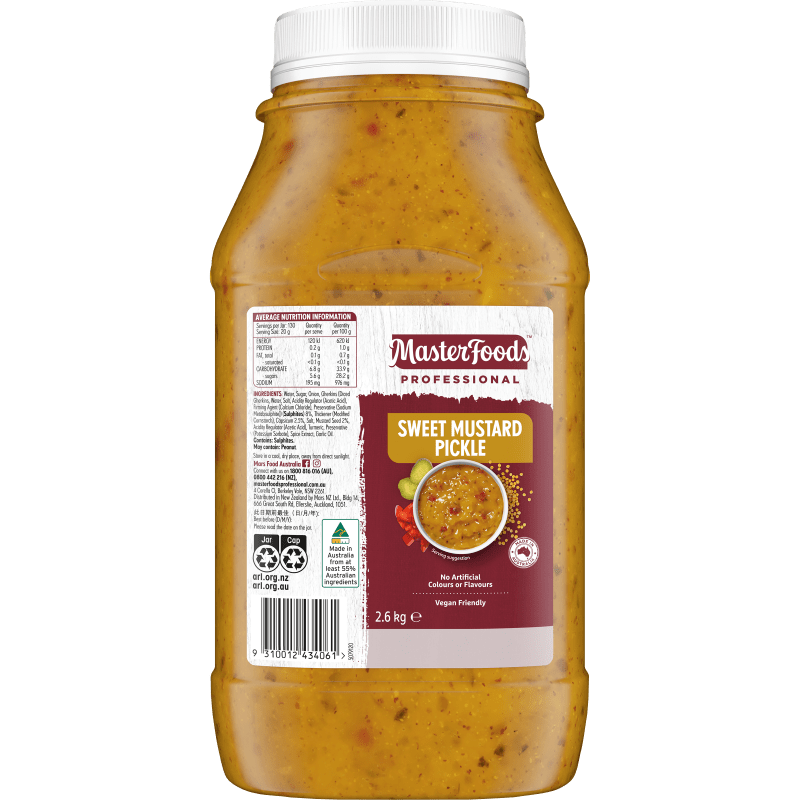 Sweet Mustard Pickle 2.6kg - Vegan