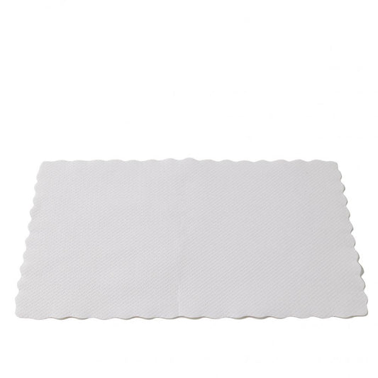 Traymat White 500s - Scalloped Edge 480 x 350mm