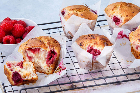 Muffin Raspberry White Choc Chip 6 x 140g Gluten Free Vegetarian