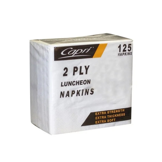 Napkin Lunch 2Ply White 125s - QTR Fold