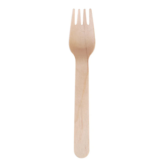 Cutlery Wooden Fork 100s - 160mm Long 100% FSC Certified