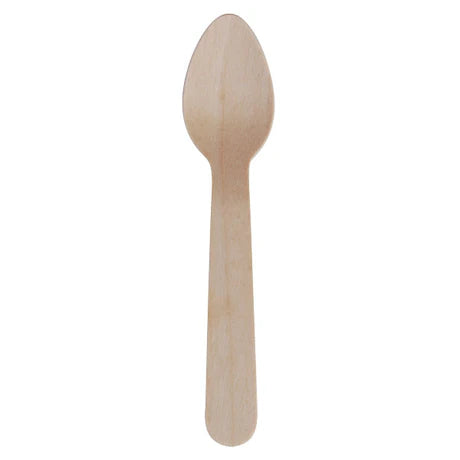 Cutlery Wooden Teaspoon 100s - 110mm Long 100% FSC Certified