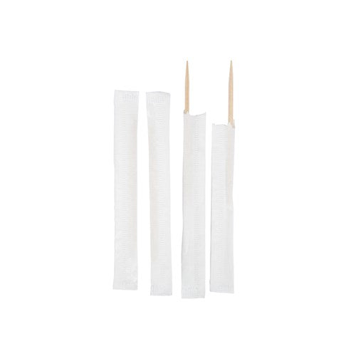 Toothpick Individually Wrap 1000s - 65mm Wooden 100% FSC Certified