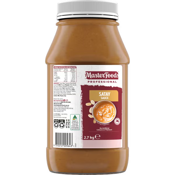 Satay Sauce 2.7kg - Halal